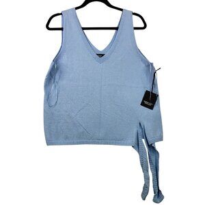 Simply Vera Vera Wang Powder Blue Sleeveless Sweater Tank Large 100% Cotton